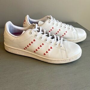 Adidas Stan Smith J Heart Valentines Day White Sneakers Men Sz 7 Classic Unisex